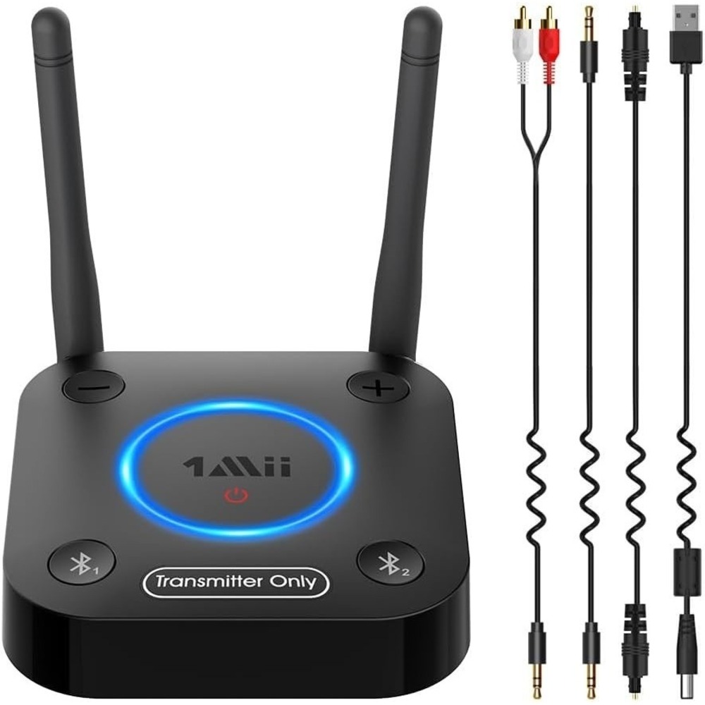 1Mii Bluetooth 5.2 Transmitter B06TX for TV aptX Low Latency AUX RCA Optical Out